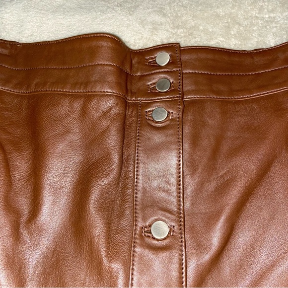 Violeta Brown 100% Sheep Leather lined Skirt size Small - Picture 2 of 11